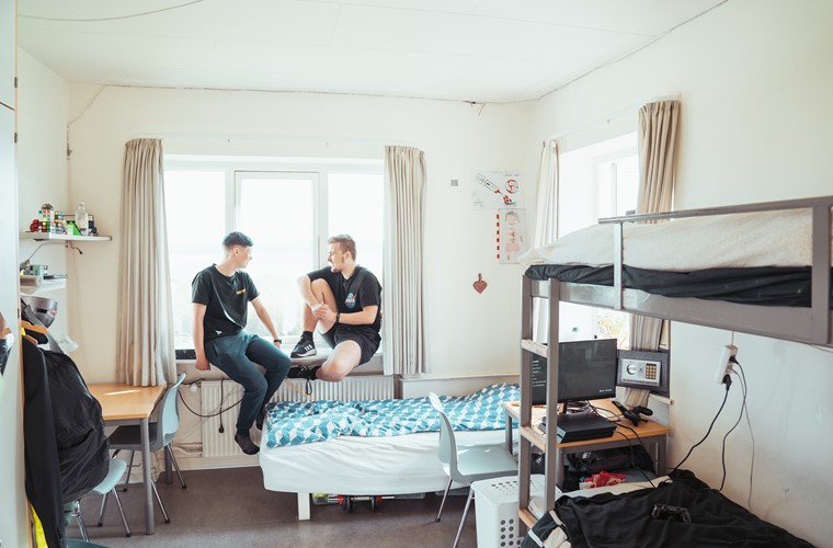 Værelse på Brejning Efterskole ved Vejle